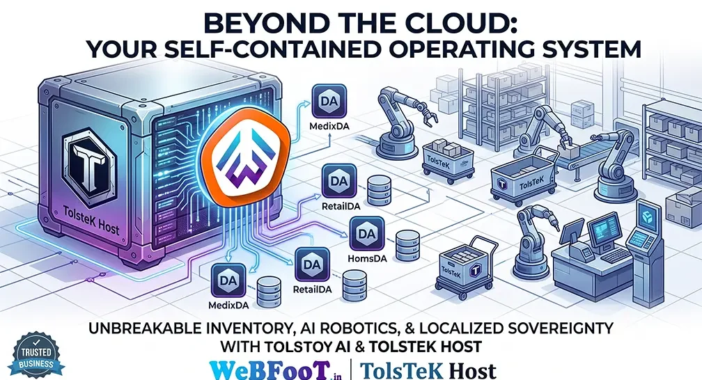 WeBFooT Stock-Inventory Operating System running Tolstoy AI agents on-premise via a sovereign TolsteK Host server framework.