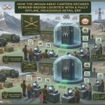 Infographic detailing the WeBFooT fully offline retail ERP and air-gapped TolsTeK server architecture deployed at a high-altitude Indian Army unit run canteen.